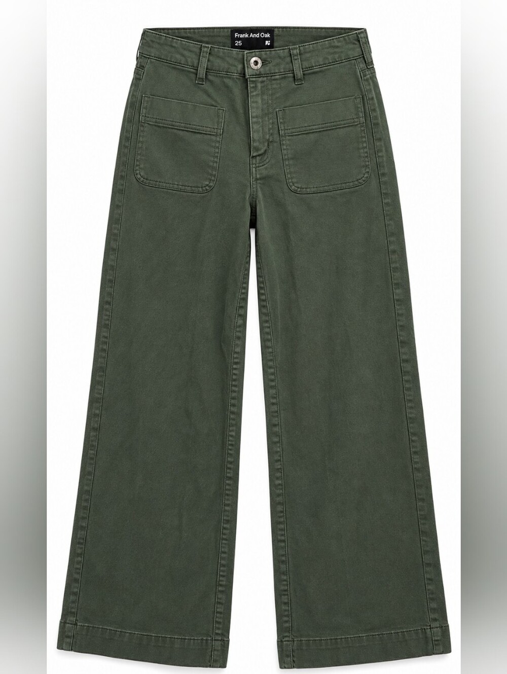 Frank And Oak Women's Wide Leg Jeans - Olive Green